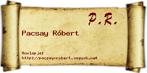 Pacsay Róbert névjegykártya