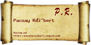 Pacsay Róbert névjegykártya